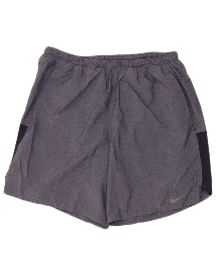 Pantaloncini sportivi Nike Dri Fit da uomo in poliestere color block grigio medio