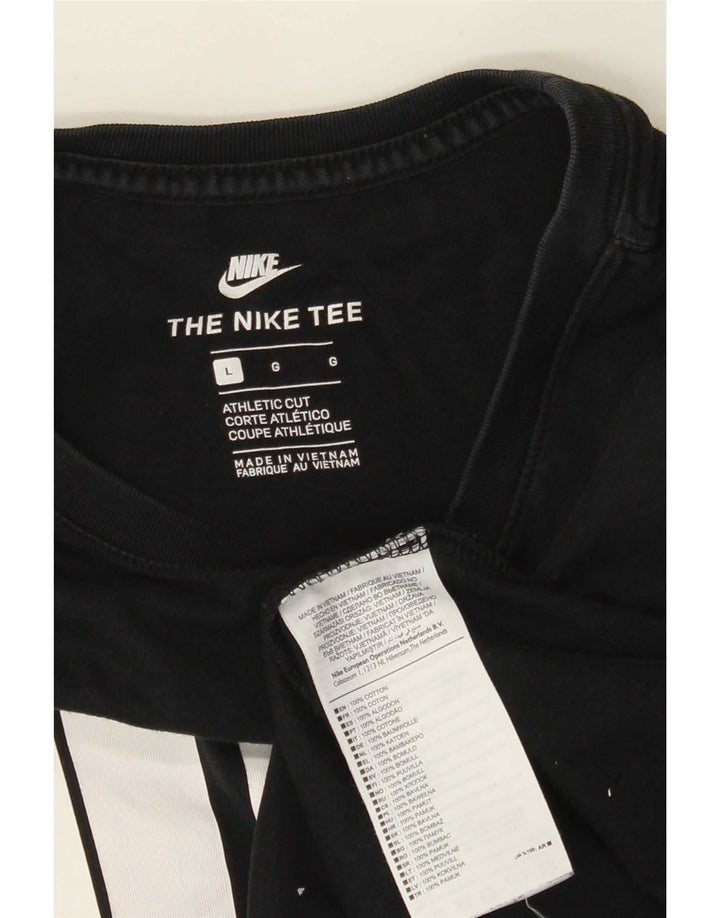 Nike Maglia da uomo con taglio atletico grafico a maniche lunghe grande in cotone nero