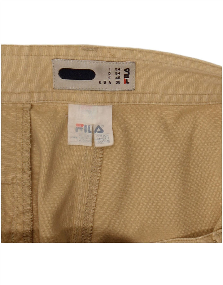 Pantaloni cargo dritti da uomo Fila W38 L29 in cotone beige