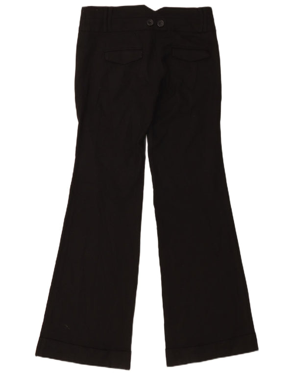 Pantaloni chino bootcut da donna Topshop UK 8 piccoli W28 L31 poliestere nero