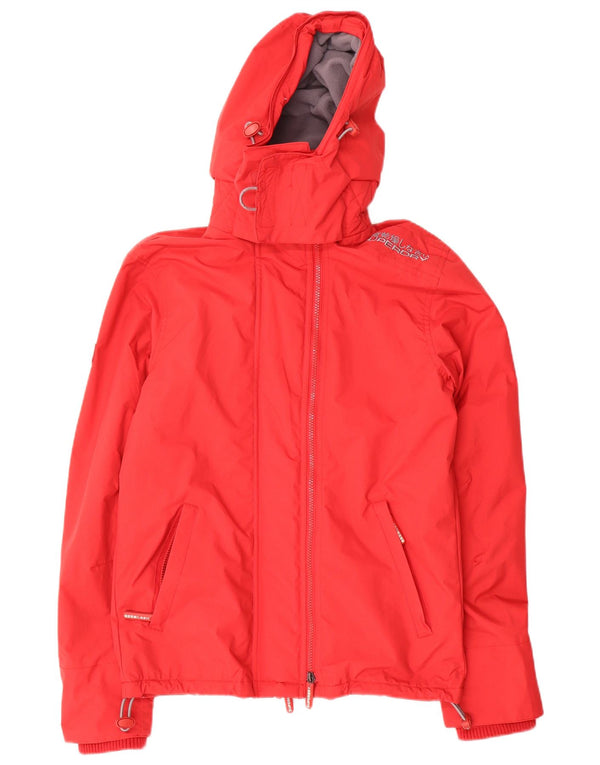 Giacca a vento con cappuccio da uomo Superdry Windcheater UK 34 XS poliestere rosso