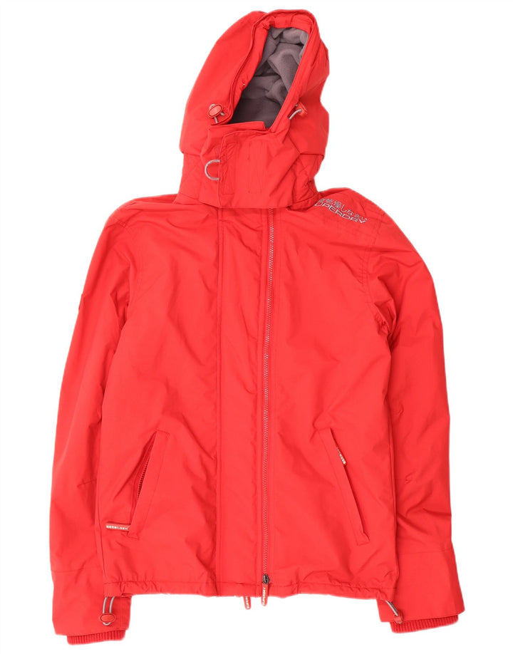 Giacca a vento con cappuccio da uomo Superdry Windcheater UK 34 XS poliestere rosso