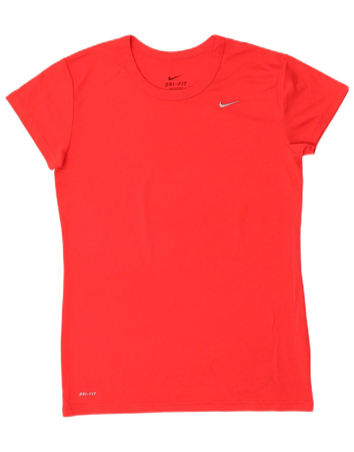 T-shirt NIKE Dri Fit da donna Top UK 12 medio rosso poliestere
