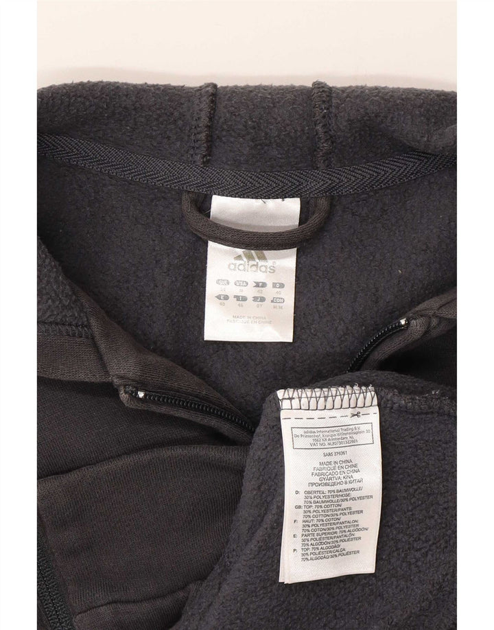 Maglione con cappuccio e zip da donna Adidas UK 14 Cotone grigio medio