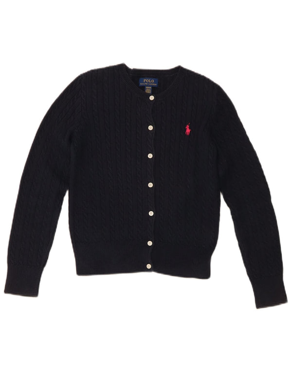 Polo Ralph Lauren Maglione cardigan per ragazze 8-9 anni cotone medio blu navy