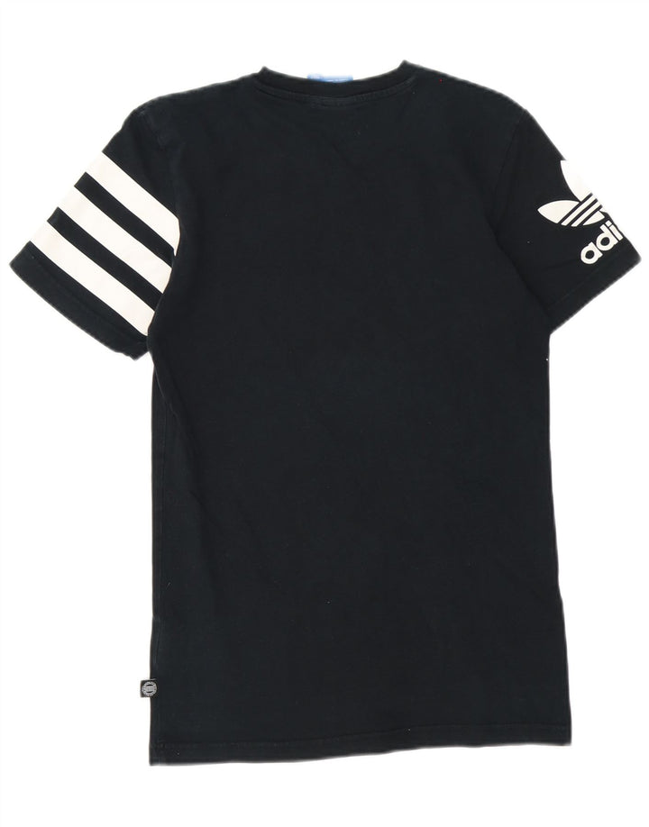 T-shirt grafica da uomo Adidas Top piccola in cotone nero