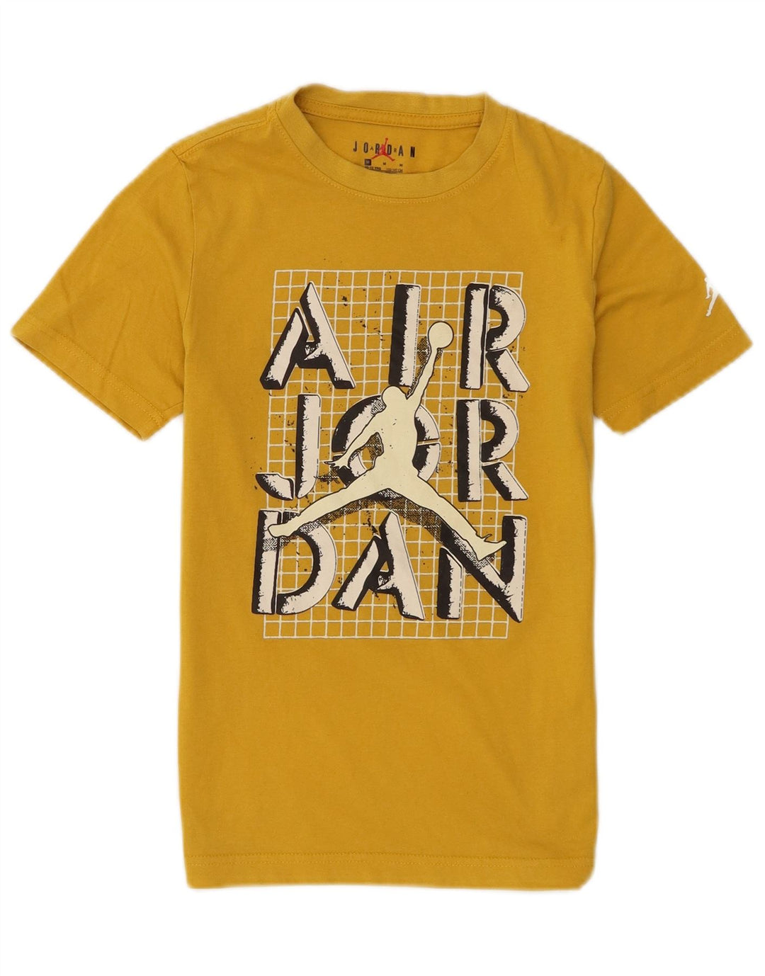 T-shirt grafica da ragazzo Jordan Top 10-11 anni in cotone giallo medio