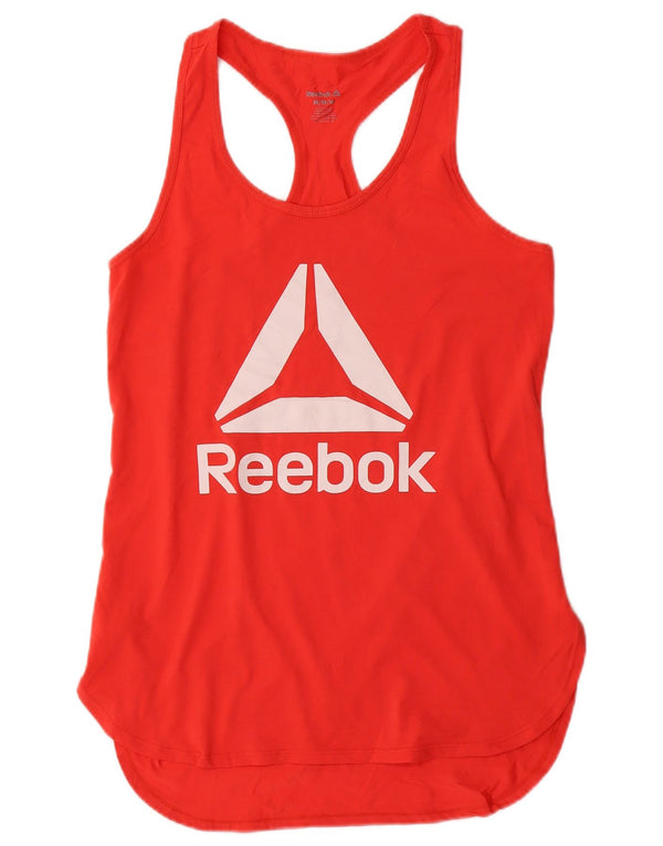 REEBOK Gilet grafico da donna UK 12 Medio Rosso Poliestere