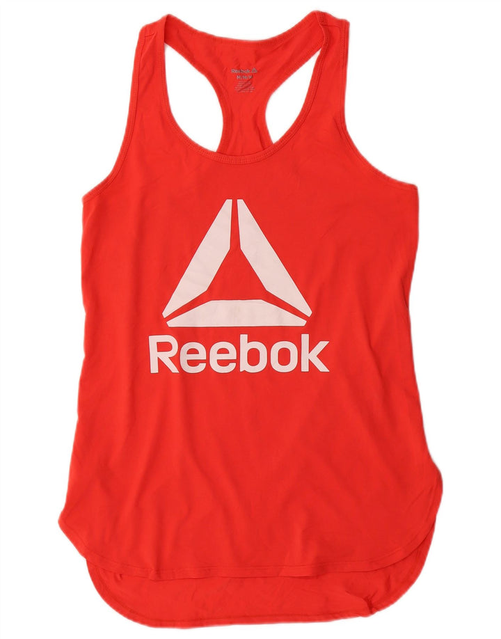 REEBOK Gilet grafico da donna UK 12 Medio Rosso Poliestere
