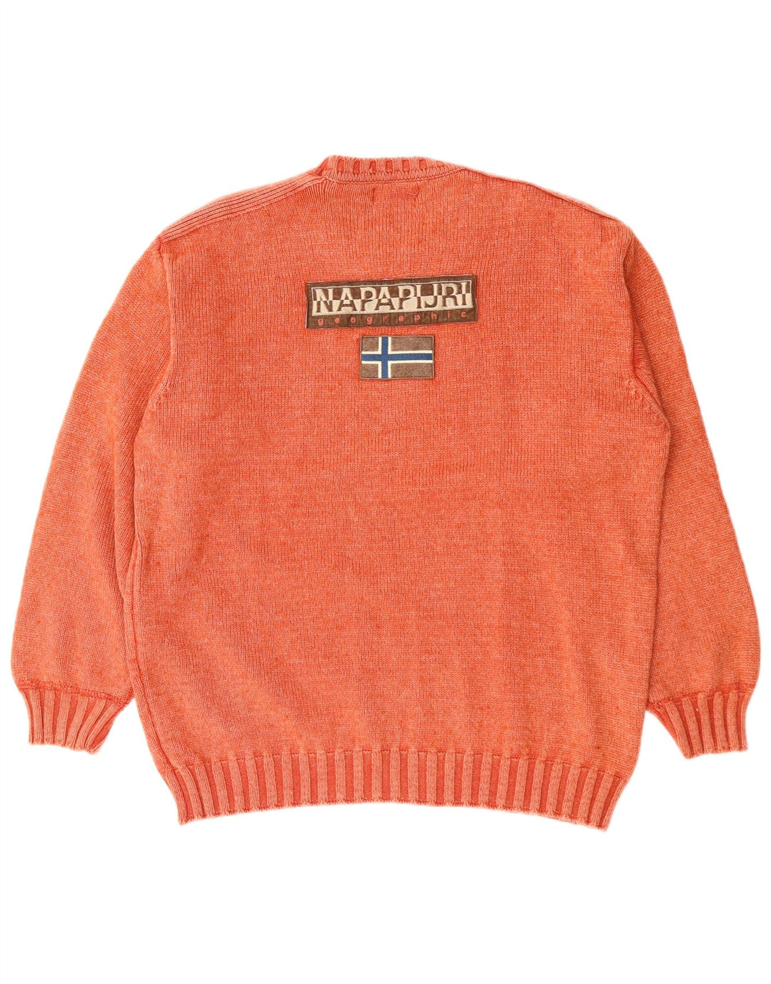 NAPAPIJRI Maglione girocollo con grafica da uomo XL in lana merino marrone