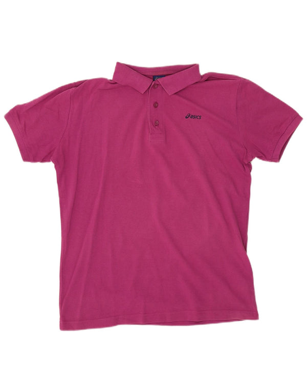Polo Asics da uomo in cotone marrone medio medio