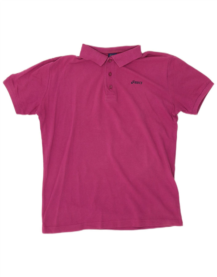 Polo Asics da uomo in cotone marrone medio medio