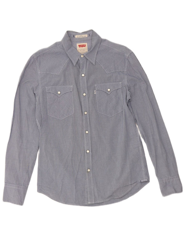 Camicia Levi's da uomo slim fit piccola in cotone a quadretti blu navy