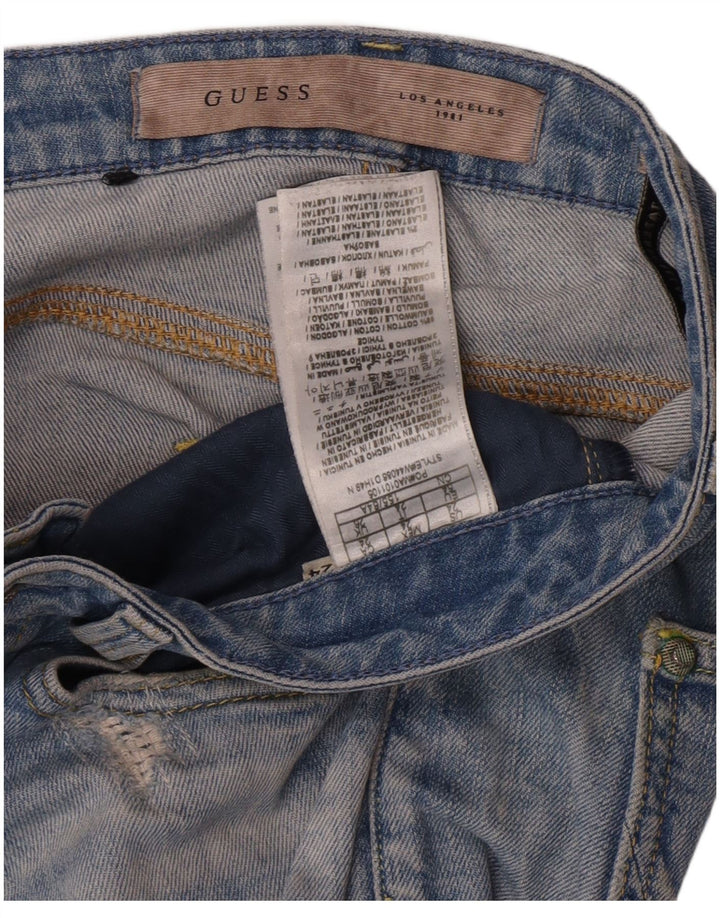 Jeans slim invecchiati Guess da donna W26 L24 cotone blu