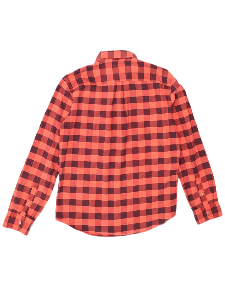 Camicia da uomo American Eagle Outfitters XL in cotone a quadretti arancione