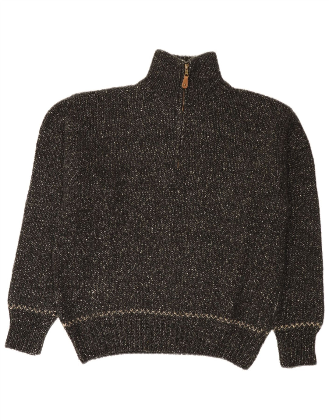 Maglione da uomo con collo con zip Marlboro Classics grigio medio screziato