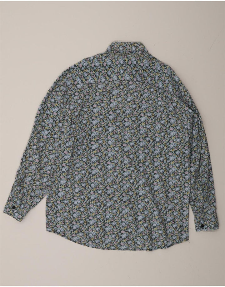 Camicia Azzurra Uomo Grande Floreale Multicolore