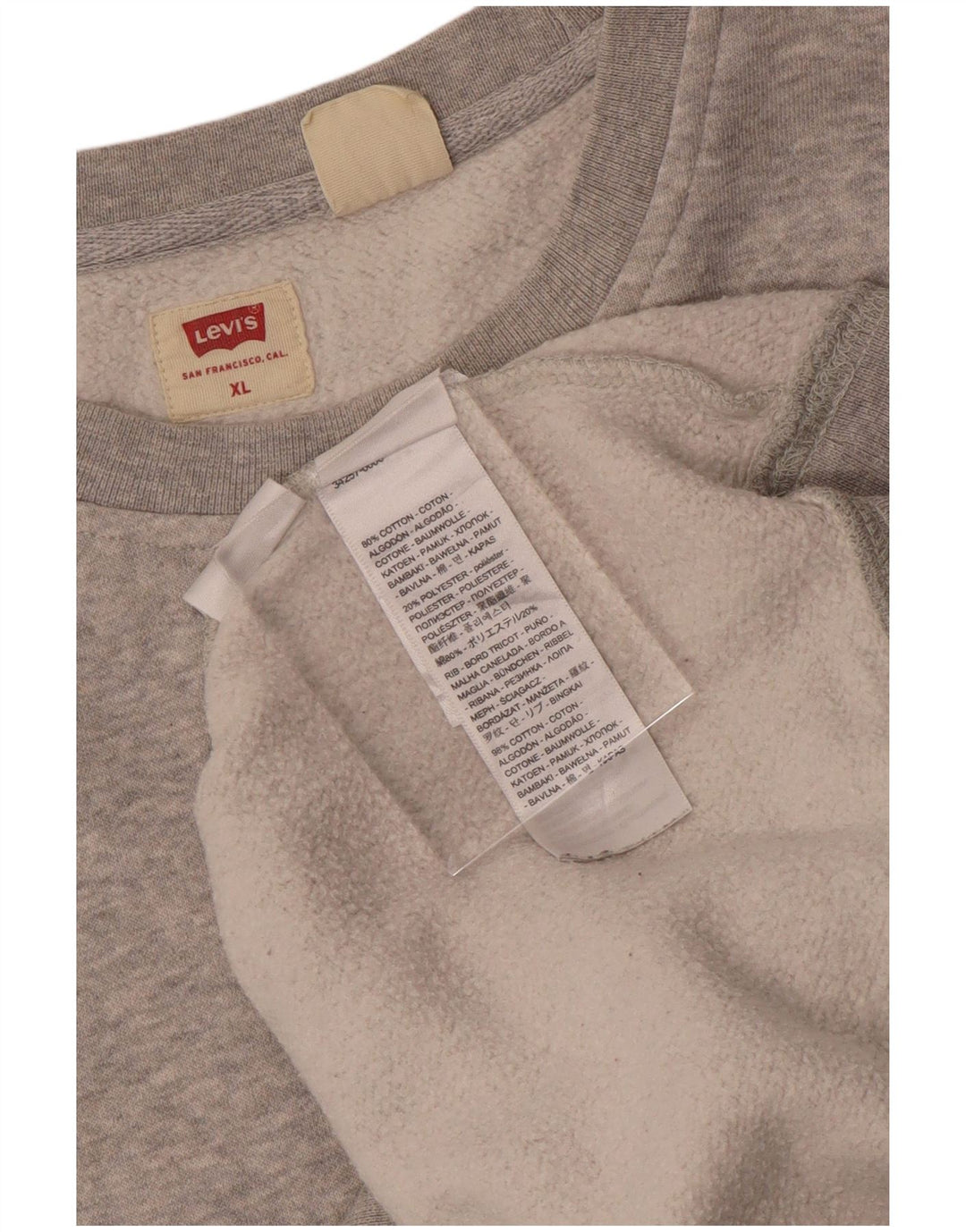 LEVI'S Womens Oversized Sweatshirt Jumper UK 18 XL Grey Cotton
