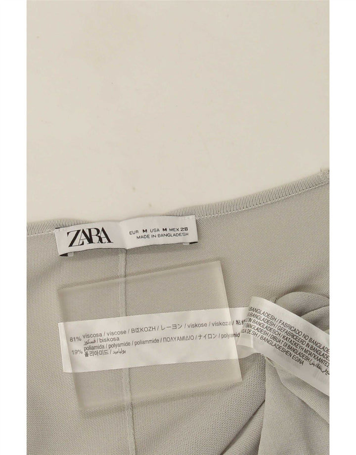 Maglione cardigan oversize lungo da donna Zara UK 14 Viscosa grigio medio