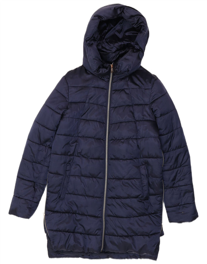 Guess Cappotto imbottito oversize con cappuccio da donna UK 10 Small Blu navy in poliammide