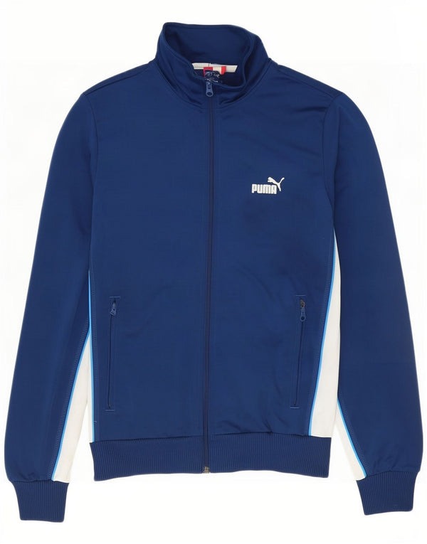 Giacca da tuta da uomo Puma in poliestere color block blu medio