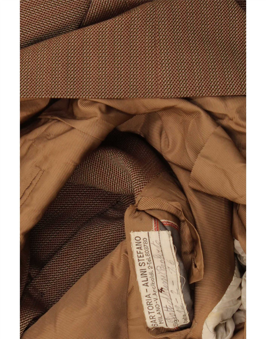 Giacca blazer vintage da uomo a 3 bottoni UK 36 piccola classica a righe marroni