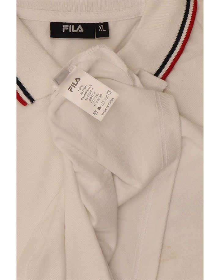 Polo da uomo Fila XL in cotone bianco