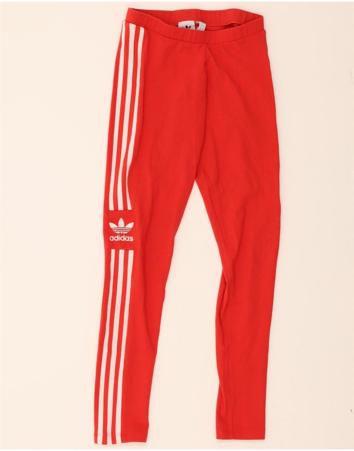 ADIDAS Womens Leggings UK 8 Small Red Vintage Adidas and Second-Hand Adidas from Messina Hembry 