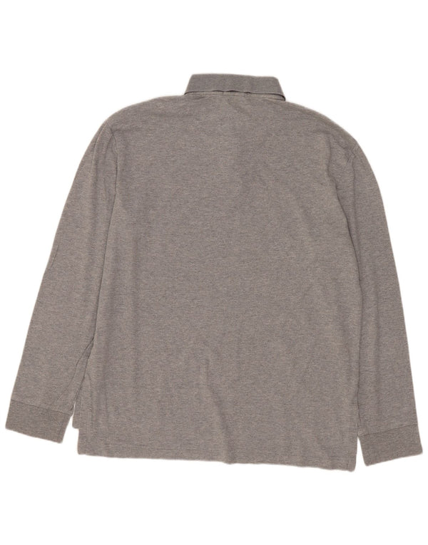 Polo Ralph Lauren da uomo a maniche lunghe in cotone grigio medio