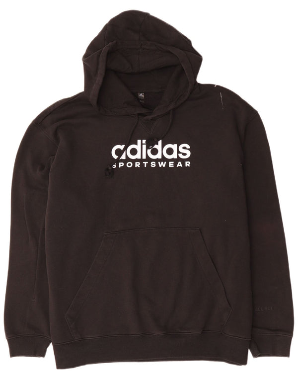 Felpa con cappuccio grafica da uomo Adidas 2XL cotone nero