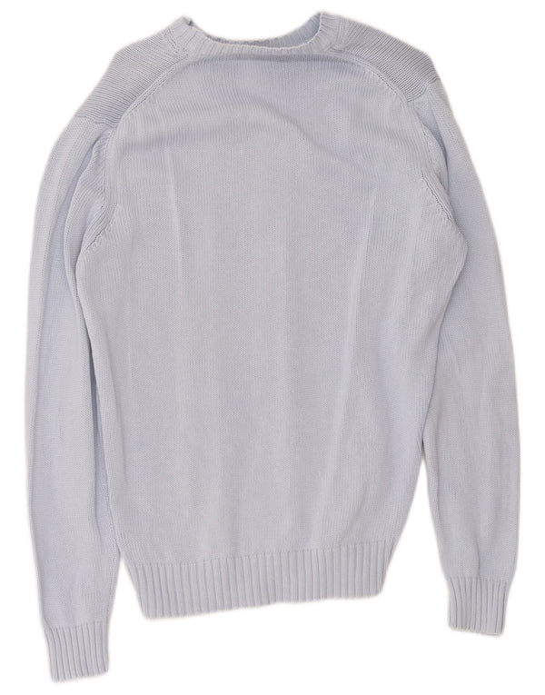 Zara Mens Crew Neck Jumper Sweater Medium Blue Cotton
