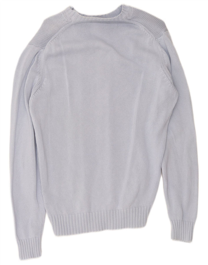 Maglione maglione girocollo da uomo Zara in cotone blu medio