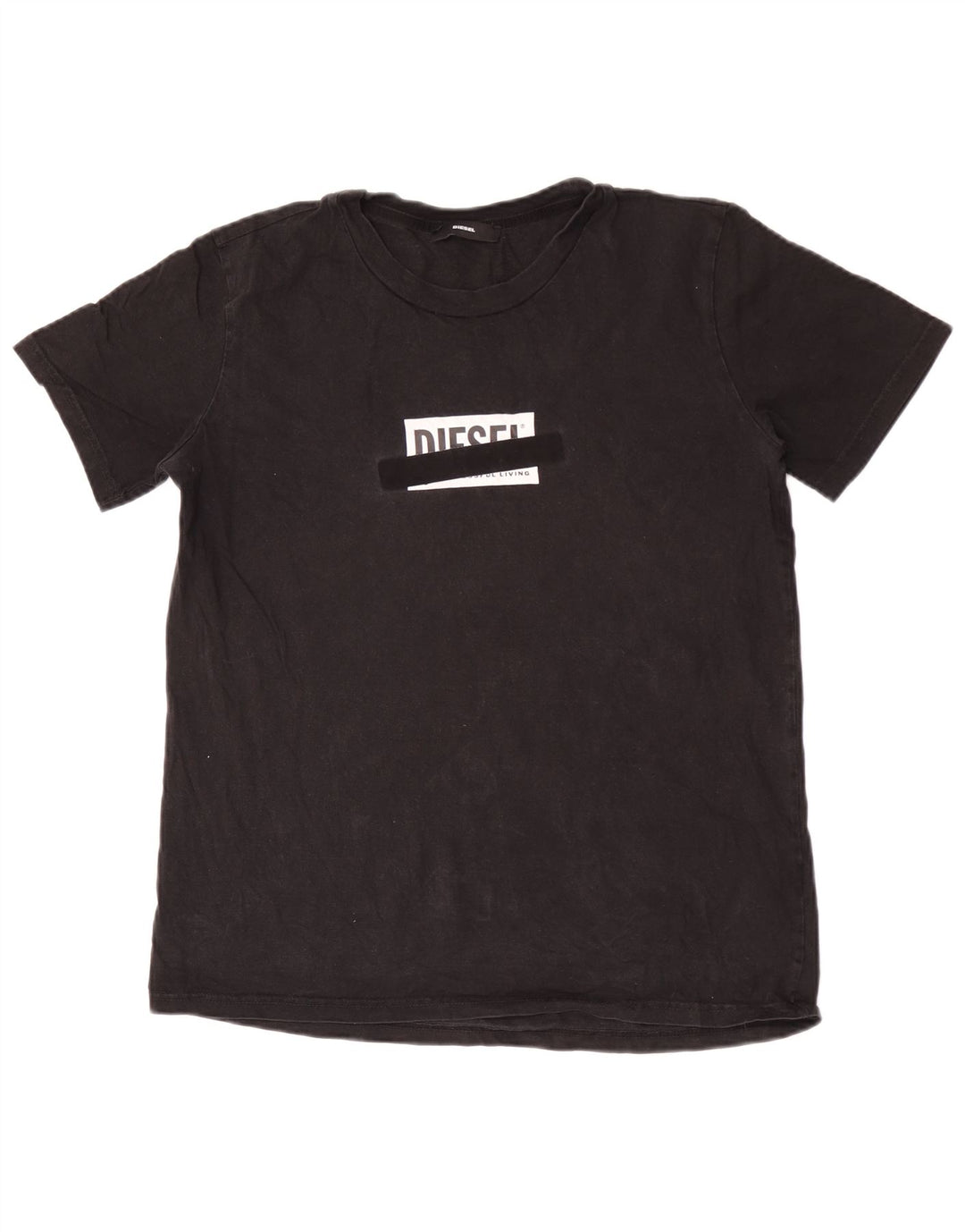 T-shirt grafica da uomo Diesel Top grande in cotone nero