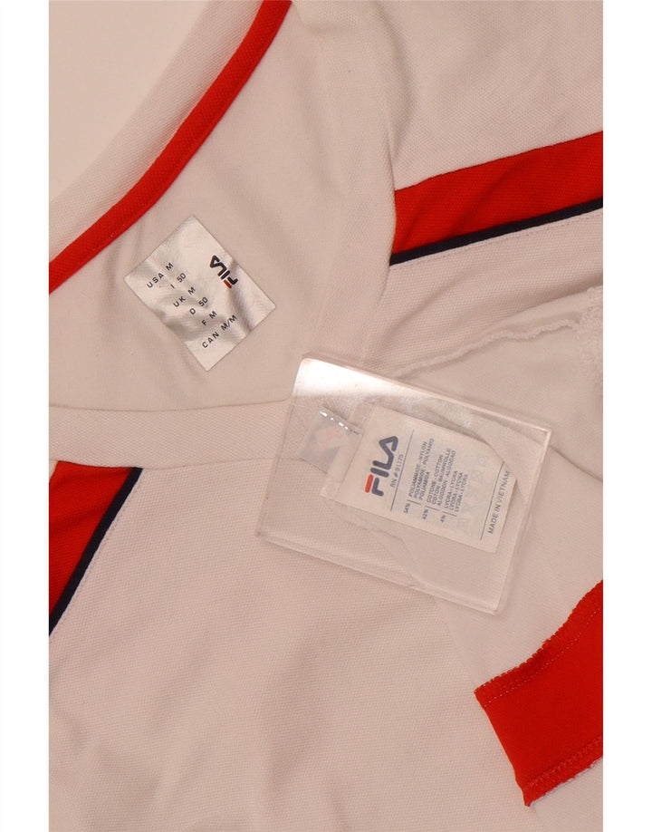 T-shirt Fila da uomo Top Medium White Colourblock in poliammide