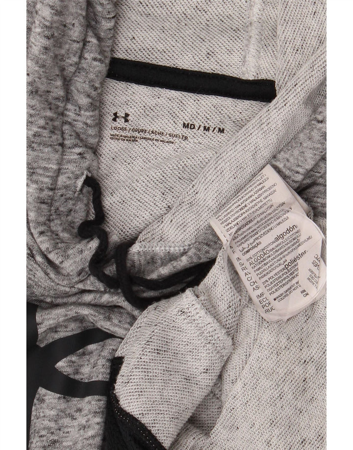 Felpa con cappuccio grafica da uomo Under Armour in cotone chiazzato grigio medio