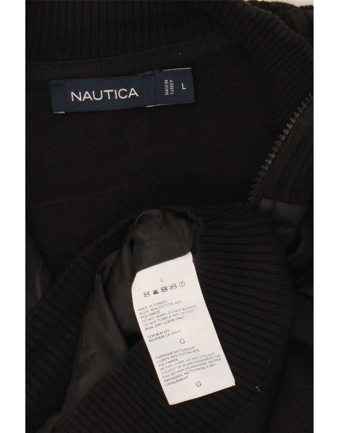 Maglione cardigan da uomo Nautica grande cotone nero