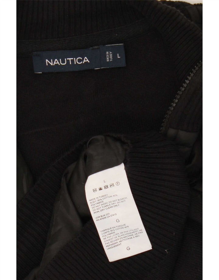 Maglione cardigan da uomo Nautica grande cotone nero