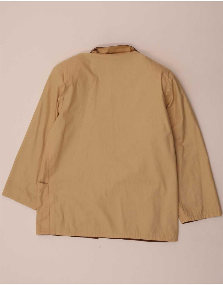 Giacca blazer vintage da donna a 2 bottoni UK 16 grande blocco colore marrone