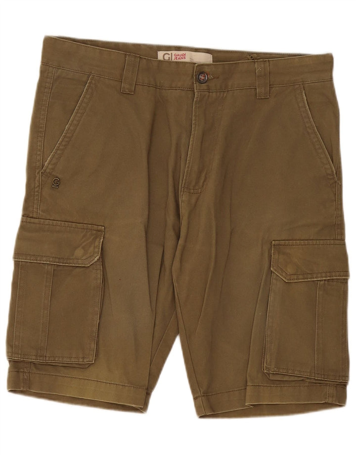 Pantaloncini cargo da uomo Gaudi W34 grandi cotone kaki