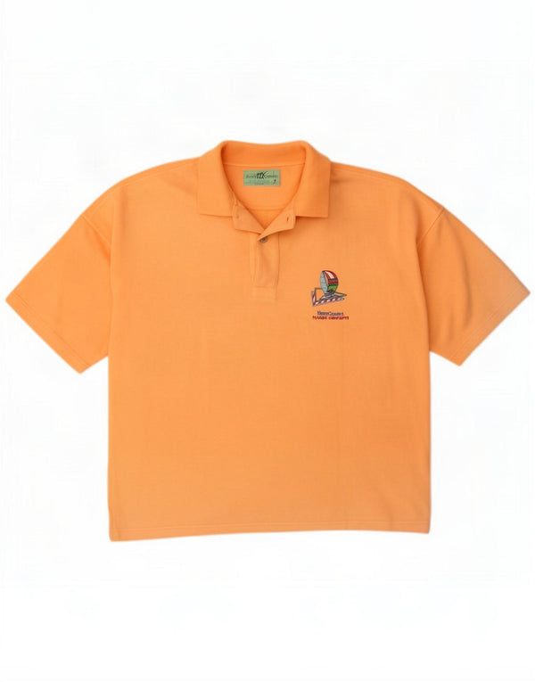 Polo da uomo Henry Cottons Large in cotone arancione