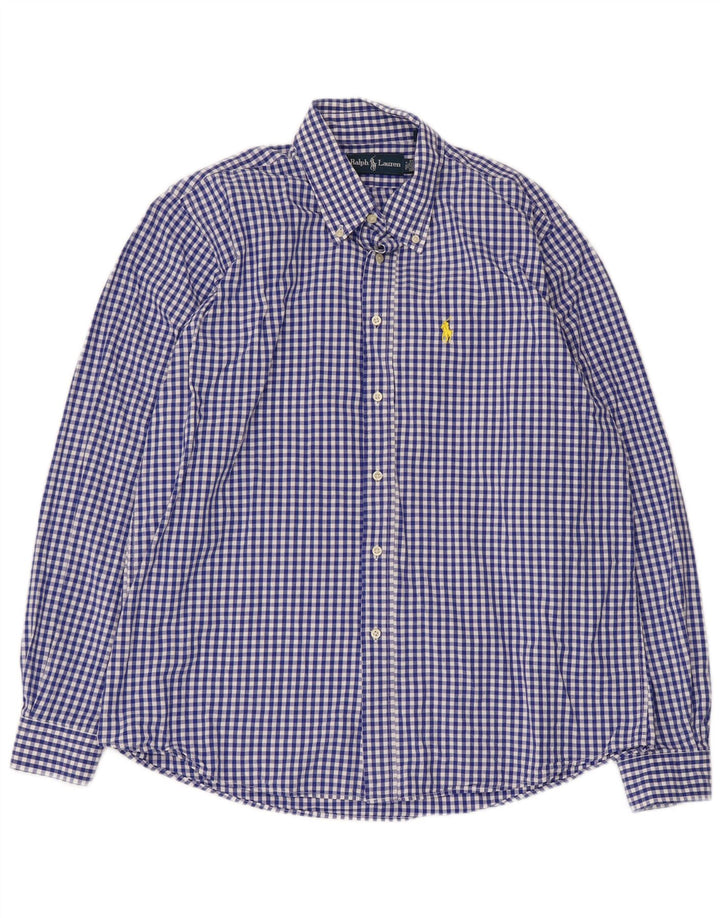 Camicia da uomo Ralph Lauren XL in cotone a quadretti blu