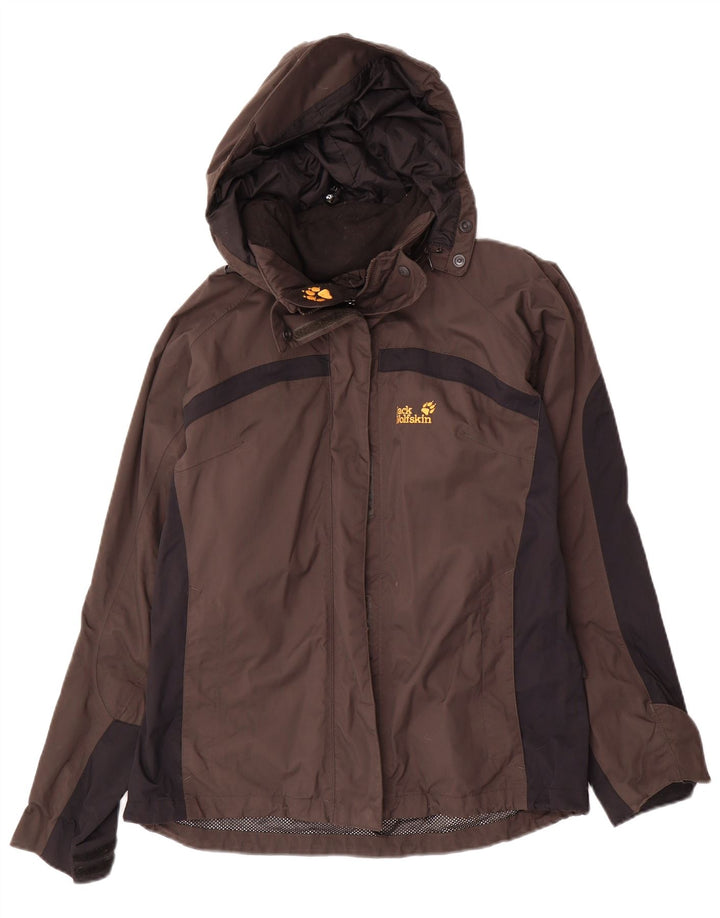 Giacca antipioggia oversize da donna Jack Wolfskin UK 12/14 Marrone medio