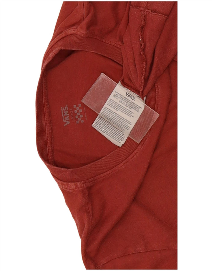 Vans Maglietta grafica da uomo a maniche lunghe grande in cotone rosso