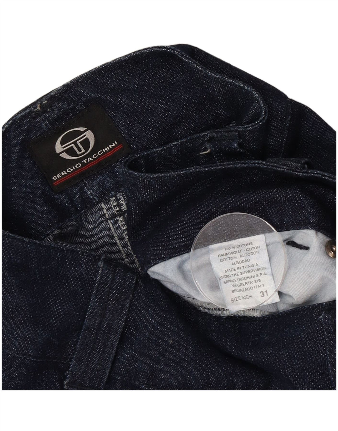 Jeans dritti da donna Sergio Tacchini W31 L30 cotone blu navy