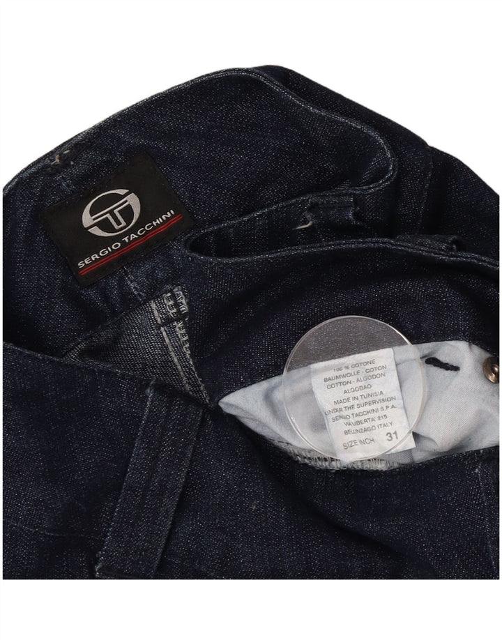 Jeans dritti da donna Sergio Tacchini W31 L30 cotone blu navy