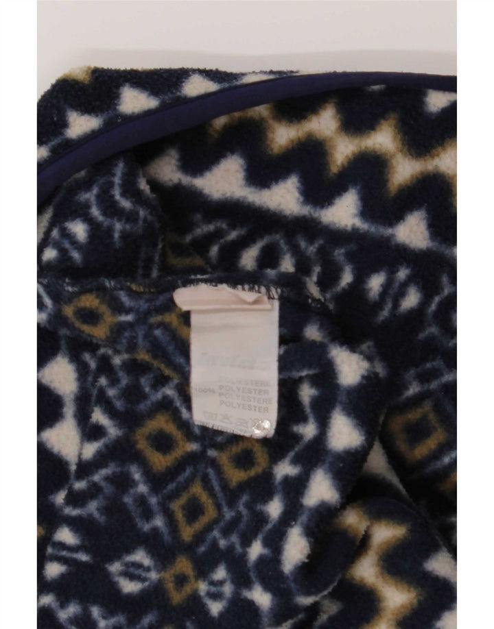 Maglione in pile da uomo con zip e collo Invicta XL in poliestere geometrico blu navy