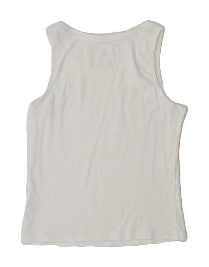 NIKE Womens Vest Top UK 14/16 Large White Vintage Nike and Second-Hand Nike from Messina Hembry 