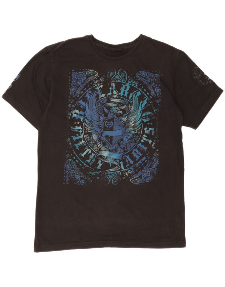 T-shirt grafica da uomo Billabong Top grande in cotone grigio