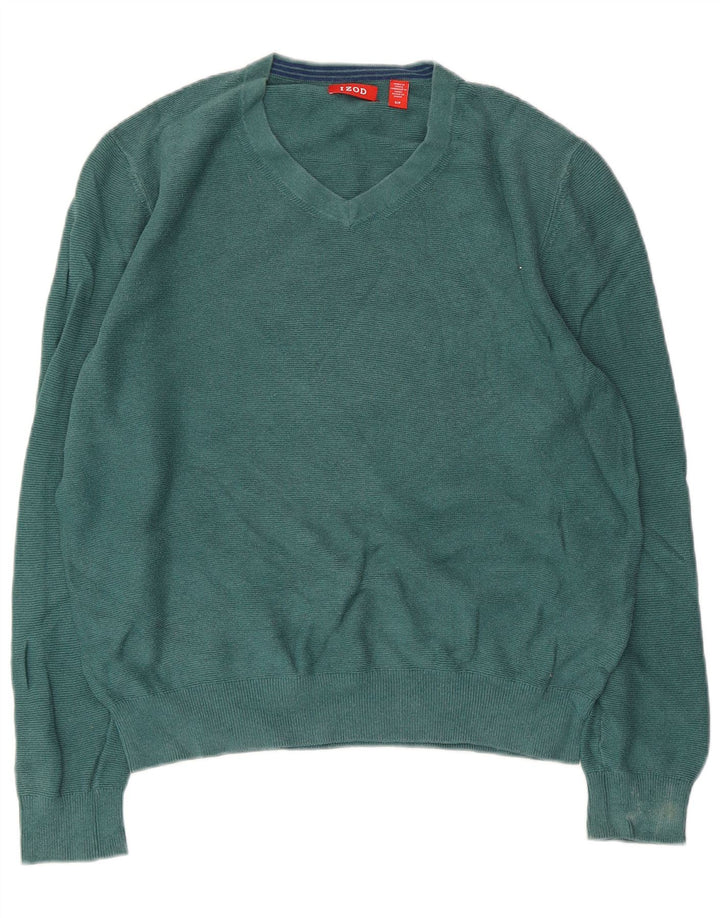 Maglione da donna oversize con scollo a V IZOD UK 10 piccolo verde