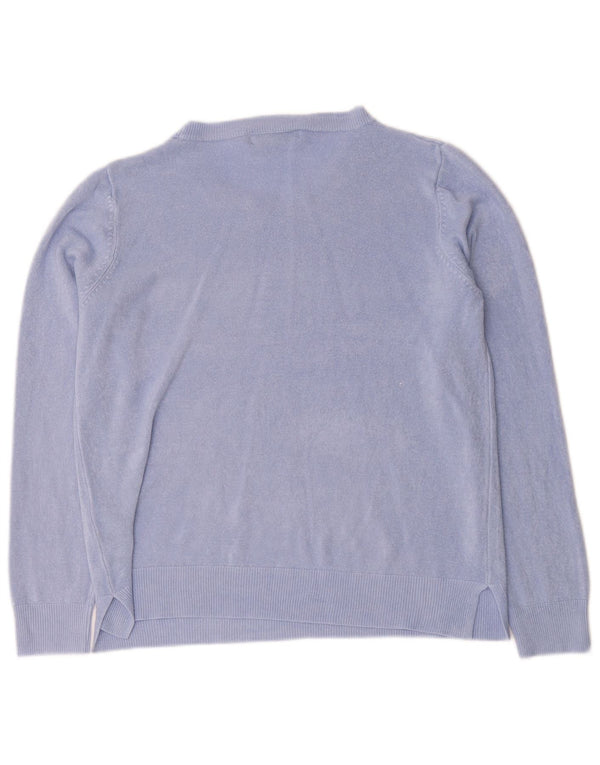 Maglione maglione con scollo a barca da donna Marks & Spencer UK 16 grande acrilico blu